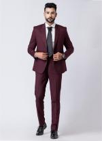 Polyster Tr Wine Party Wear Formal Blazer With Trouser